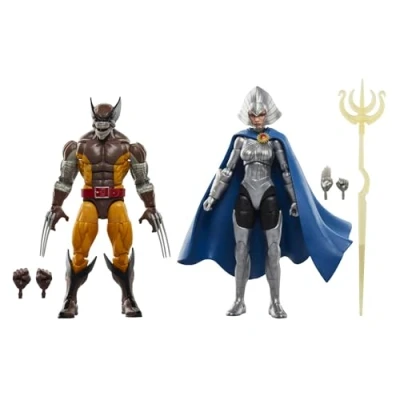 Image of Marvel Hasbro Legends Series Wolverine and Lilandra Neramani 2 Pack 6&quot; Adult Collectible Figures 50th Anniversary Comic Book, Blue, Yellow, White, Gold