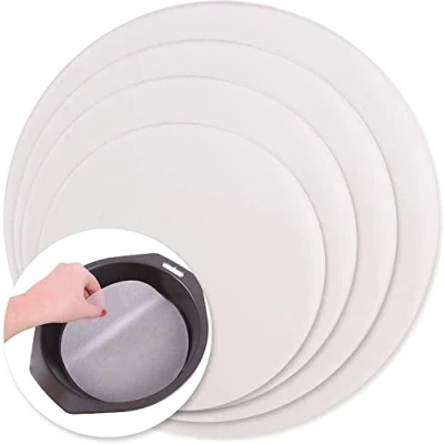 Image of Baking Parchment Paper Cake Tin Liners 40 Non Stick Round Greaseproof Circle Pan