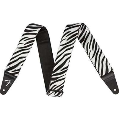 Image of Fender Guitar Strap, Suitable for Electric, Acoustic &amp; Bass Guitars, Wild Animal Print, Zebra