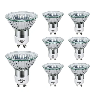 Image of Sarveeta GU10 Halogen Bulbs 50W Dimmable, 220V Spotlight 2 Pin，2800K Warm Withe,700 Lumens，42 Beam Angle （Pack of 8）