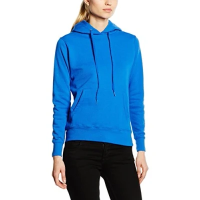 Image of Fruit of the Loom Women&#039;s Pull over Classic Hooded Sweatshirt Clasic, Blue (Royal Blue), M UK