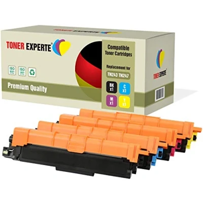Image of Toner EXPERTE Compatible Brother TN243BK TN247 Fits DCP L3550CDW L3510CDW HL L3210CW L3270CDW, 4 Pack Black Cyan Magenta Yellow