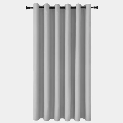 Image of Yorkshire Bedding Eyelet Blackout Curtains 66x84 Inch Bedroom Thermal Insulated Light Grey for Livingroom Darkening 1 Panel + Tieback