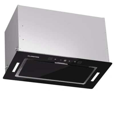 Image of Klarstein Cooker Hood 52cm, Extractor Fan for Kitchen w/Dishwasher Safe Aluminium Grease Filter, 466m3/h Airflow, LEDs, Touch Controls Hoods, Wall Mount Steel Vent Hoods