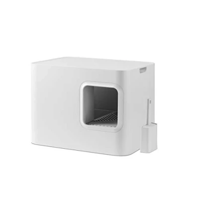 Image of Hoopo® Dome Cat Litter Box with Scoop, 50 x 37.5 38 cm (white)