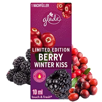 Image of Glade Touch &amp; Fresh (Brise One Touch) Refill Air Freshener Mini Spray Berry Winter Kiss Pack of 1 (10 ml)
