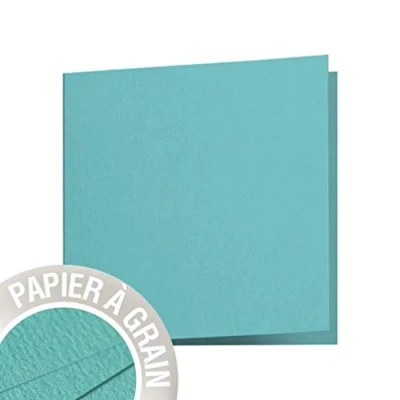 Image of Clairefontaine Ref 28219C Pollen Grain Folded Card (Pack of 25 Sheets) 160 x 160mm Sized, 210gsm Grained Card, Acid Free, Inkjet &amp; Laser Printer Compatible Seagreen