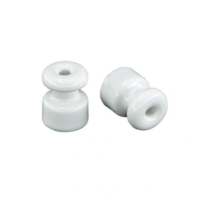Image of Porcelain Insulators for Braided Cables Diameter: 18mm White Pack of 10