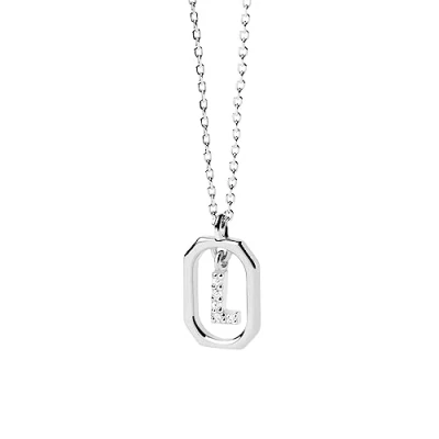 Image of PDPAOLA Silver Mini Letter Necklace L