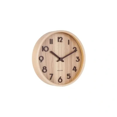 Image of Karlsson KA5808WD Pure Small Round Wall Clock Light Wood Beige D22 x 4.5 cm, Linden, 14 7 5 cm