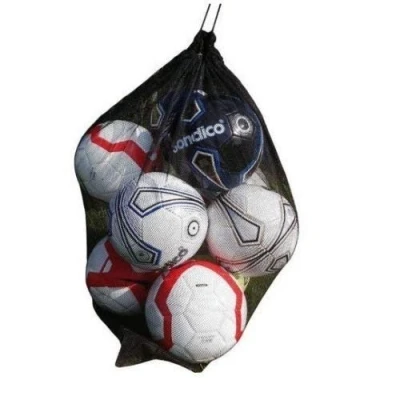 Image of 20 Ball Red Mesh Carry Sack Football/Netball Bag Netbag with Drawstring Closure