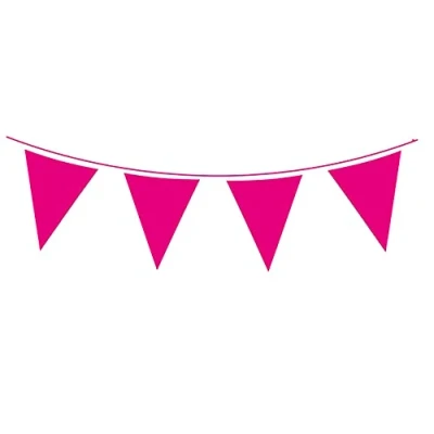 Image of Oaktree Uk 649781 Solid Colour Waterproof Bunting 20 Flags 20cm x 30cm 10m Hot Pink