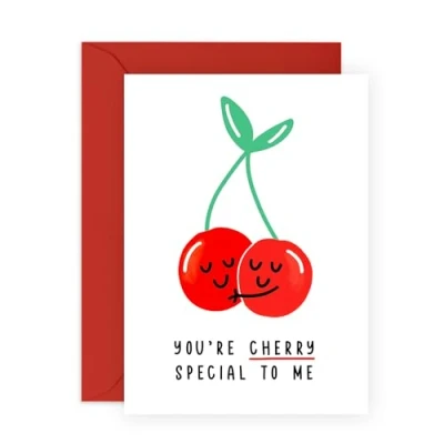 Image of Central 23 Sweet Birthday Card For Men Cherry Special To Me Pun Best Friend Cute Greeting Cards Boyfriend Girlfriend Couples Comes With Stickers
