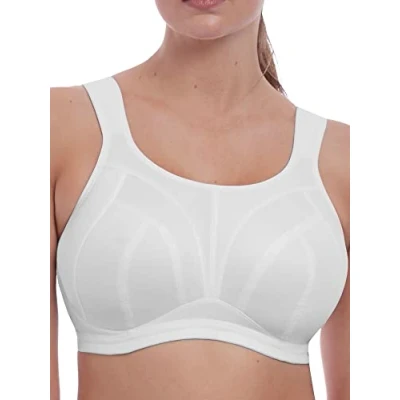 Image of Freya Women&#039;s Dynamic Soft Cup Converting Strap Style Wireless Sports Bra, White, 38DD