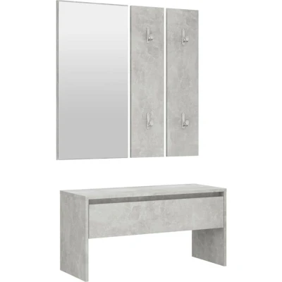 Image of vidaXL Hallway Furniture Set Concrete Grey Engineered Wood