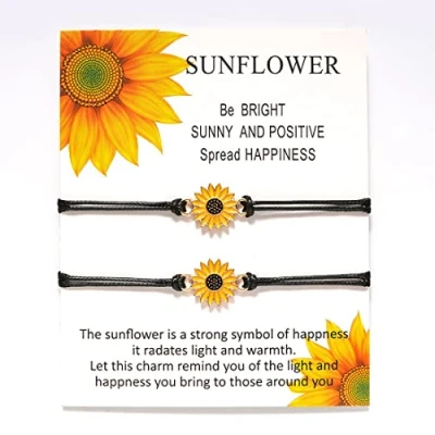 Image of Cubahop Sunflower Necklace Earrings Bracelets Pendant Chain Necklaces Accessories Jewelry for Women and Girls (Bracelet)