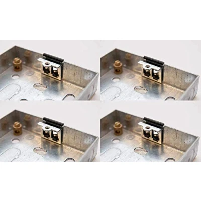 Image of x4 Back Box Repair Clips Replace Damaged Threads or Lugs on Installed Electrical Metal Pattress Boxes