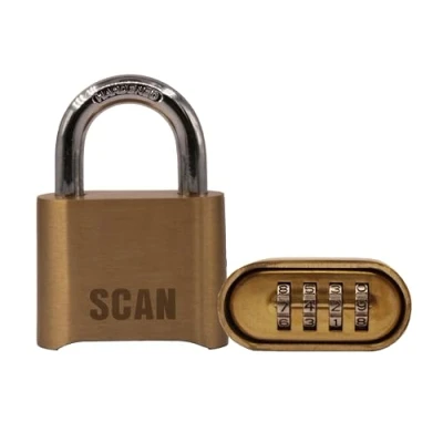 Image of Scan Brass Combination Padlock 50mm SCAPLBCOM