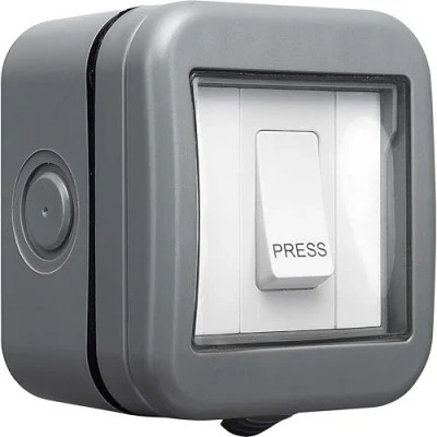 Image of BG Weatherproof IP55 10AX Single Retractive One Way Switch Press