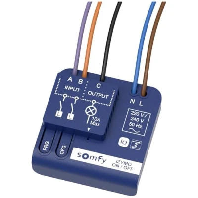 Image of Somfy 1822649 Izymo On/Off Micro Receiver Lighting, Blue, 43 x 13 Millimeter