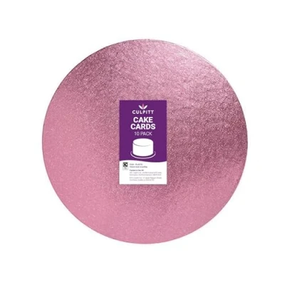 Image of Culpitt 7&quot; Round Cake Boards Light Pink 2.7mm Cards For Celebration Cakes, Birthday Treats, Tiers, Cupcakes, and More! 7 inch, Pack Of 10
