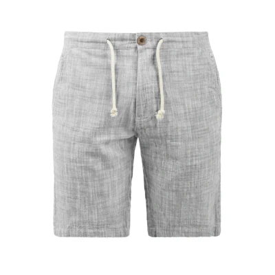 Image of BLEND Bones Men&#039;s Linen Shorts Bermuda Made of 100% Cotton Regular Fit, Size:XL, Colour:Granite (70147)