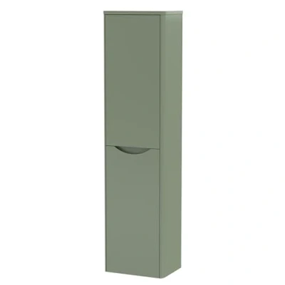 Image of Balterley Wall Hung 2 Soft Close Door Tall Unit, 400mm Satin Green