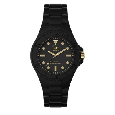 Image of Ice WATCH Generation Black Gold Women&#039;s Wristwatch With Silicon Strap 019143 (Small)