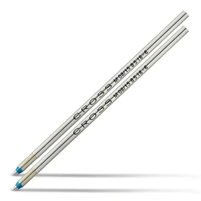 Image of Cross 8518 6 Original Micro Refill for Ballpoint Pens, Medium Point, Suitable Tech3+ 2 Pack, Blue