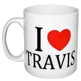 Image of EC C133 I Love Travis Mug, Ceramic