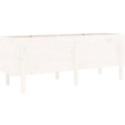Image of vidaXL Garden Raised Bed White 160x50x57 cm Solid Wood Pine