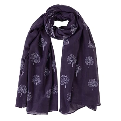 Image of London Scarfs Mulberry Tree Celebrity Designer Scarf Women s Shawl Wrap Ladies Long (Purple)