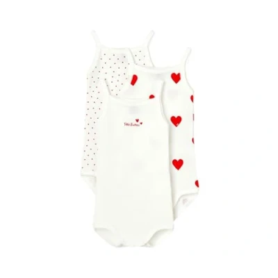 Image of Petit Bateau Baby Girls’Strappy Body (Pack of 3) , Variant 1, 4 years