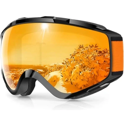 Image of Findway Ski Goggles, Skiing Goggles For Snowboard Jet Snow, Women Men Ladies Youth Teen OTG Over Helmet Compatible, Anti fog 100% UV Protection, glare Snowboarding