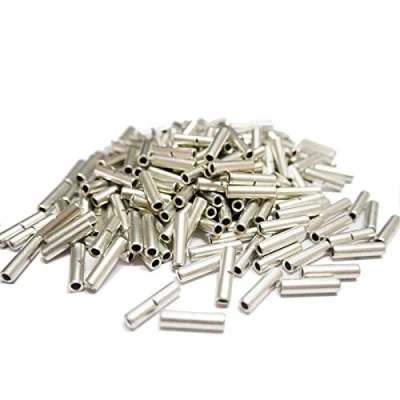 Image of Teansic 100pcs Non Insulated Butt Cable Crimps Connectors, 16 14 AWG Electrical Wire Connectors Seamless Uninsulated Crimp Ferrule Terminals