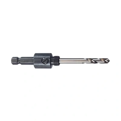 Image of Starrett XA1 Hole Saws Arbor 14 30mm Hex Shank 1/2&quot; Screw Thread with 100mm Carbide Tipped Pilot Drill Quick Change Mandrel