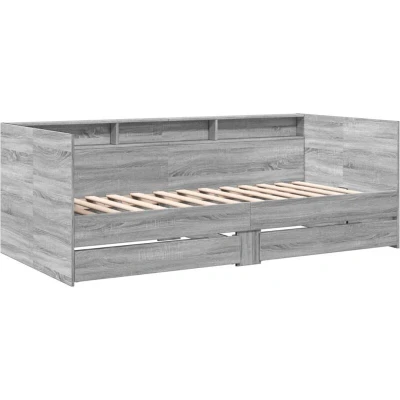 Image of vidaXL Daybed with Drawers without Mattress Grey Sonoma 90x190 cm Single