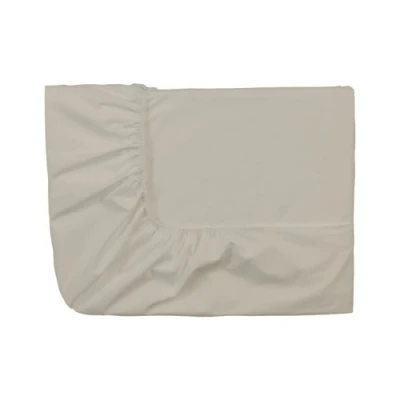 Image of Essix Home Collection Fitted Sheet, Percale 80 Thread Count, Linen, 140 x 190 cm