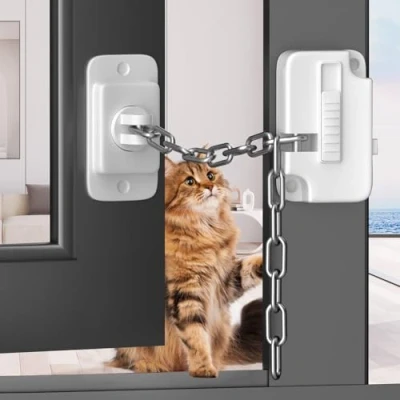 Image of HIYAA Window Locks, 2PCS Restrictor Child Safety Locks for UPVC, Adjustable No Drilling Pets Safety, Self Adhesive Metal, Wooden, Sliding