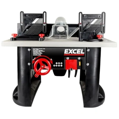 Image of EXCEL 1500W Router Table, Rise &amp; Fall System and Safety Switch, Variable Speed Woodworking Machine 28,000rpm, Cutter Storage, 1/2&quot; 1/4&quot; Collets Included, Table Router, 240v routertable, Bench Top