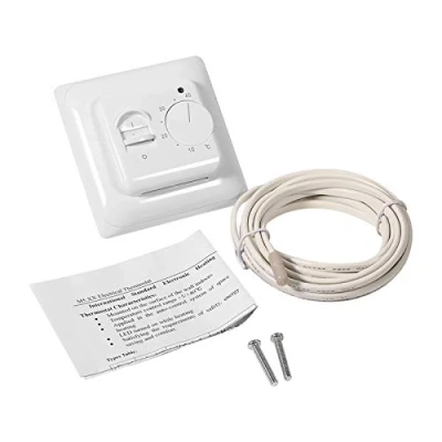 Image of Manual Heating Thermostat, Air Condition Temperature Control Switch Room Floor Mechanical Thermostat Electric Underfloor Controller Sensor Probe 220V 16A Precise Energy Savings Home Efficiency