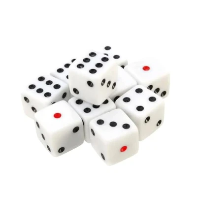 Image of Dice,10 pcs Polyhedral Dices Set Clear 6 Sided Yoga Dice for DND MTG RPG Dungeons and Dragons Party 16mm White