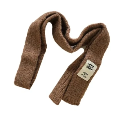 Image of Women Winter Scarf Maillard Styling Neckerchief Harajuku Decorative Thin Knitted Neck Guard Lightweight Y2k Skinny