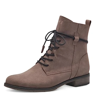 Image of MARCO TOZZI Women&#039;s 2 25112 41 Lace Boot Flat, Pepper, 4
