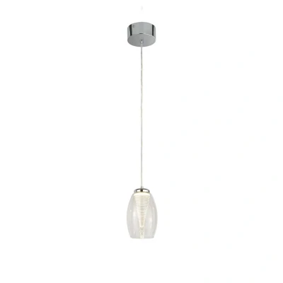 Image of Cyclone 1 Light Pendant, Clear Glass 3000K