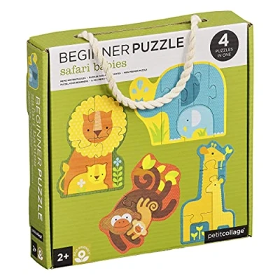 Image of Petit Collage PTC339 Safari Babies Beginner Puzzle, Multi