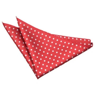 Image of DQT Men Red Solid Plain Stripe Floral Paisley Polka Dot Pocket Square Dark