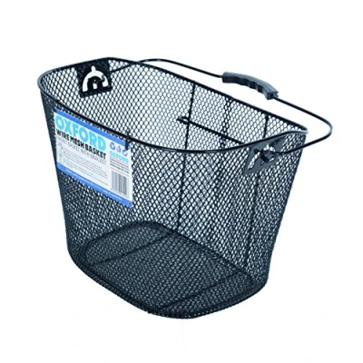 Image of Oxford Handlebar Mesh Basket with Bracket Black