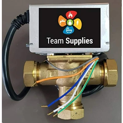 Image of Teams 3 Port Mid Position Motorised Zone Valve 22mm Replaces Honeywell V4073A1039 TSVA