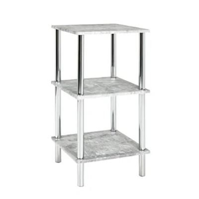 Image of HAKU Mobel Rack Concrete Optic, Chrome, Mdf, Metal Size: W 39 cm X H 77 D cm, Style: Modern